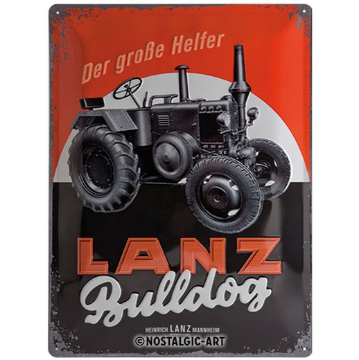 Placa Metal 30x40 Farmlands Lanz Bulldog Retro Vintage