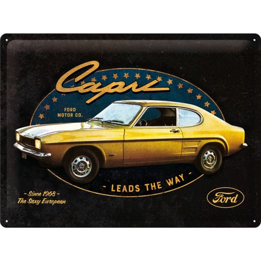 Placa Metal 30x40 Ford Capri Leads the Way Retro Vintage