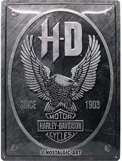 Placa Metal 30x40 Harley-Davidson Metal Eagle Retro Vintage