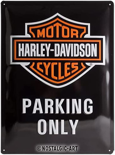 Placa Metal 30x40 Harley-Davidson Parking Only Retro Vintage