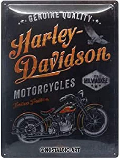 Placa Metal 30x40 Harley-Davidson Timeless Tradition Retro Vintage