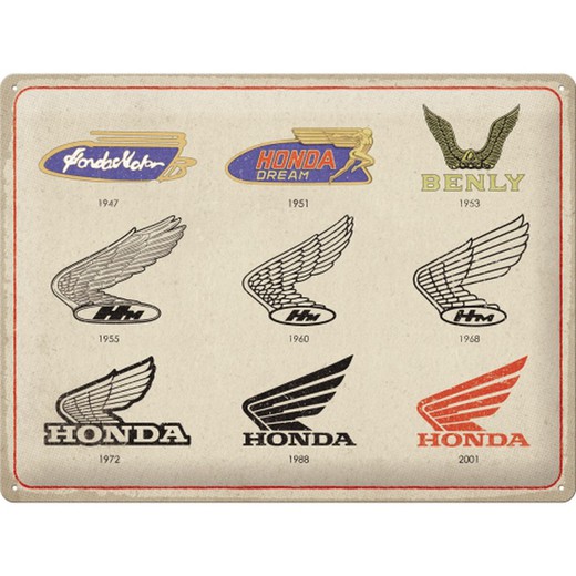 Placa Metal 30x40 Honda Logo evolution Retro Vintage