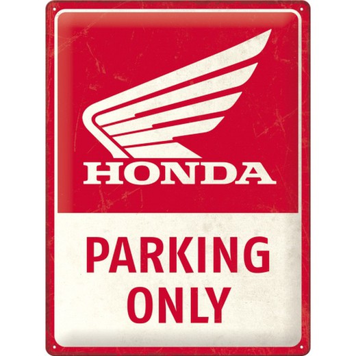 Placa Metal 30x40 Honda Parking only Retro Vintage