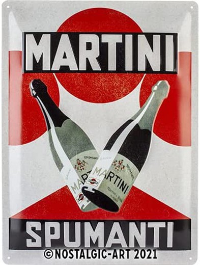 Placa Metal 30x40 Martini Spumanti Retro Vintage