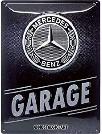 Placa Metal 30x40 Mercedes-Benz Mercedes-Benz Parking Retro Vintage