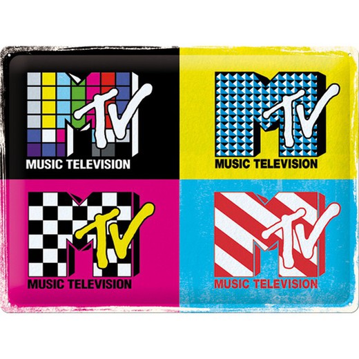 Placa Metal 30x40 MTV Logo Pop Art Retro Vintage