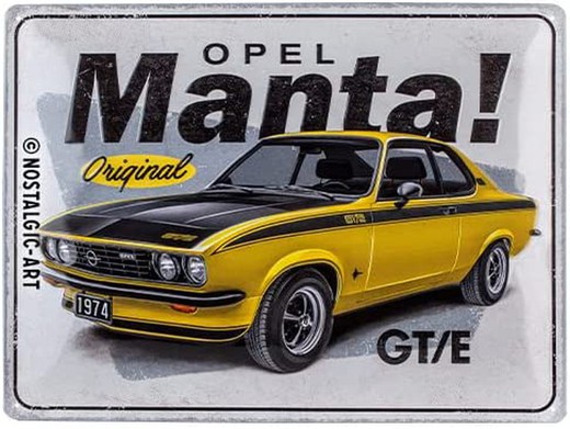 Placa Metal 30x40 Opel Manta GT/E Retro Vintage