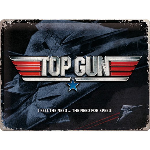 Placa Metal 30x40 Top Gun The Need for Speed Retro Vintage