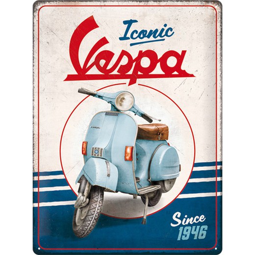 Placa Metal 30x40 Vespa Iconic Retro Vintage