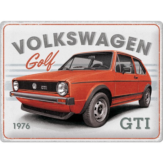 Placa Metal 30x40 VW Golf GTI 1976 Retro Vintage