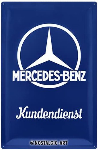 Placa Metal 40x60 Mercedes-Benz Mercedes-Benz Kundendienst Retro Vintage