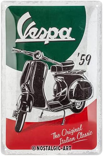 Placa Metal 40x60 Vespa The Italian Classic Retro Vintage