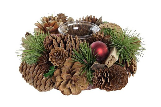 Portavela Centro Mesa Navidad Natural Piña Verde Individual decoración de navidad para casa