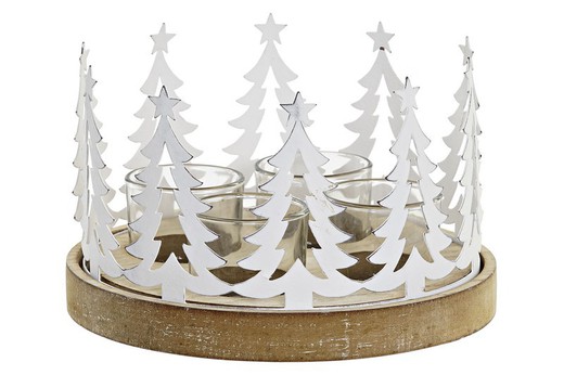 Portavela madera navidad 18 cms diametro decoración de navidad para casa