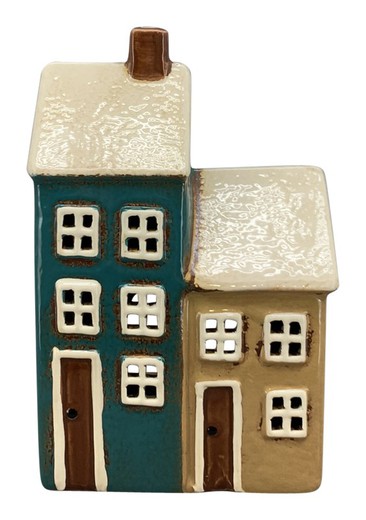 Portavelas Casa Holandesa Navidad 11,5x7x18 cm Exner