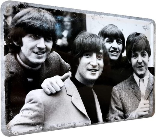 Postal Metal Celebrities Fab4 Photo Retro Vintage