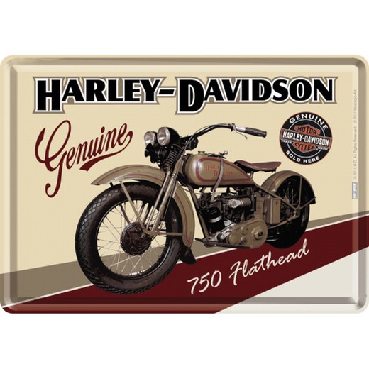 Postal Metal Harley-Davidson Flathead Retro Vintage