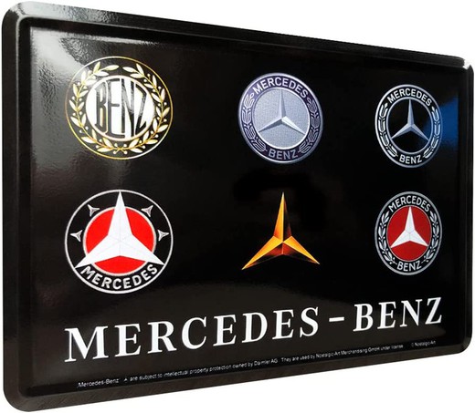 Postal Metal Mercedes-Benz Mercedes-Benz Logo Evolution Retro Vintage