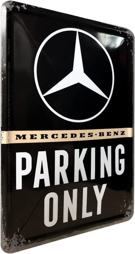 Postal Metal Mercedes-Benz Mercedes-Benz Parking Only Retro Vintage