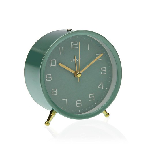 Reloj decorativo detalles dorados despertador turquesa