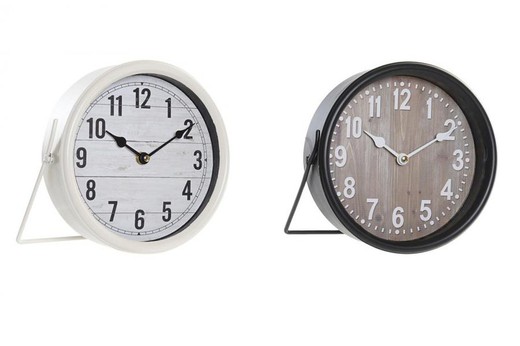 Reloj decorativo sobremesa en metal y cristal, diseño moderno