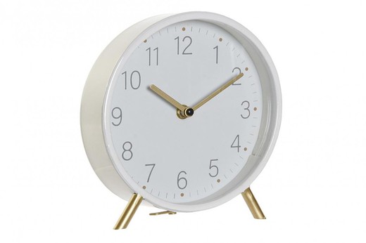Reloj de mesa de metal blanco alt. 22