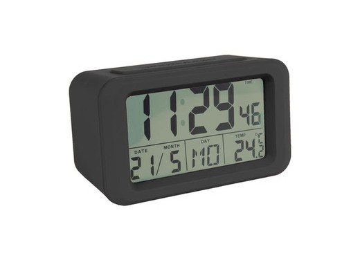 Reloj despertador digital Gummy Negro Fisura