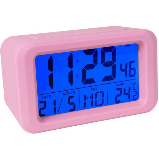 Reloj despertador digital Gummy Rosa Fisura