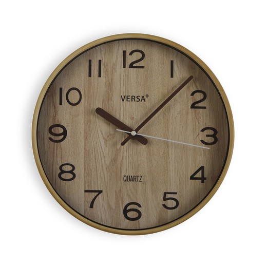 Reloj Diseño Ac/ Madera Clara 30Cm Versa