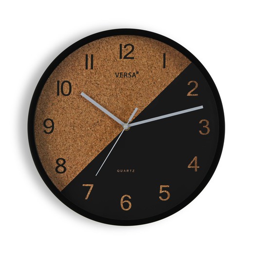Reloj Diseño Cocina Negro Cork 30 Cm Versa
