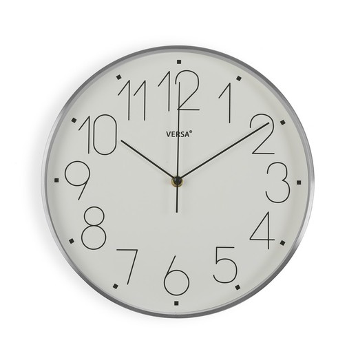Reloj Pared De Aluminio Blanco Versa