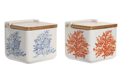 Salero Cocina Decorado 12,5X12,5X11,5 750 ml Coral Juego Cocina