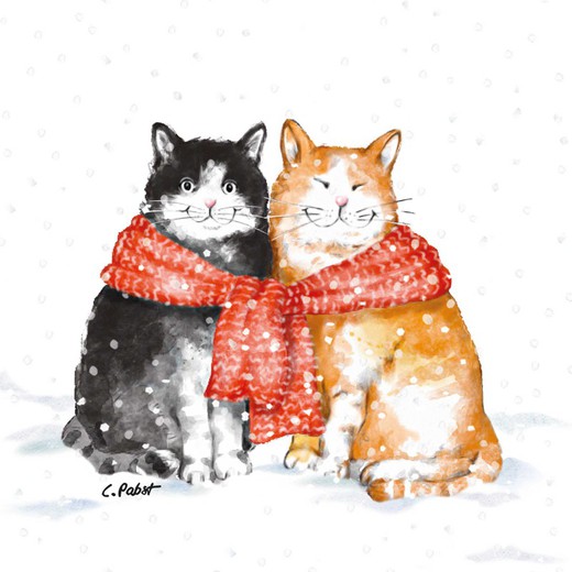 Servilleta Navidad Gatos & Friend Winter  33x33  PPD