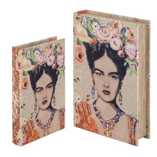 Set 2 Cajas Forma Libro Frida Khalo