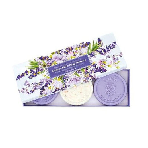 Set 3 Jabones Lavanda Aceite Esencial Cofre Caja Ideal Regalo Esprit Provence