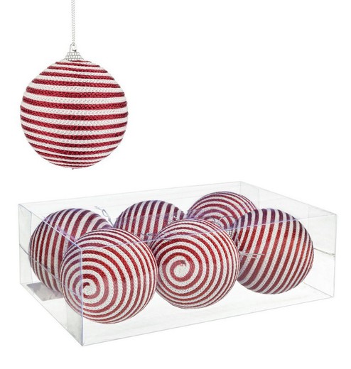 Set 6 Bolas Arbol Navidad Diseño Rojo decoración de navidad para casa