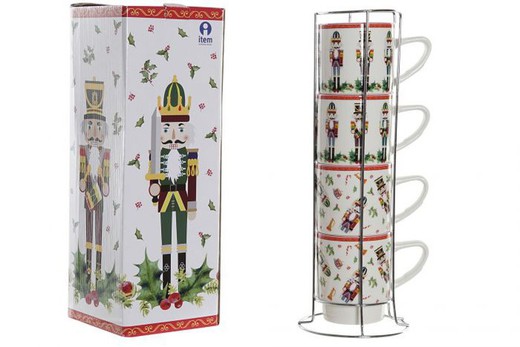 Set de tazas de navidad cascanueces porcelana decoración de navidad para casa