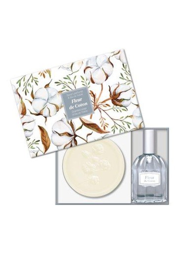 Set Regalo Jabón Artesano Almendra Eau Toilette Flor de Algodón de Provenza Esprit Provence