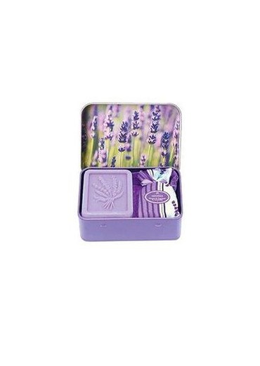 Set Regalo Jabón Lavanda 60 grs Sachet Lavanda Caja Metálica Esprit Provence