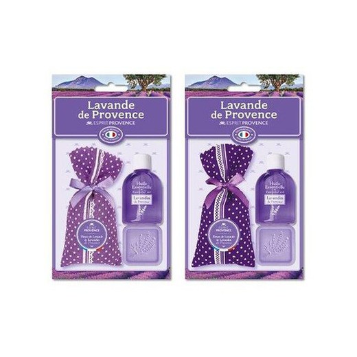 Set Regalo Jabón Lavanda Sachet Flores Aceite Esencial Lavanda Tipo B Esprit Provence