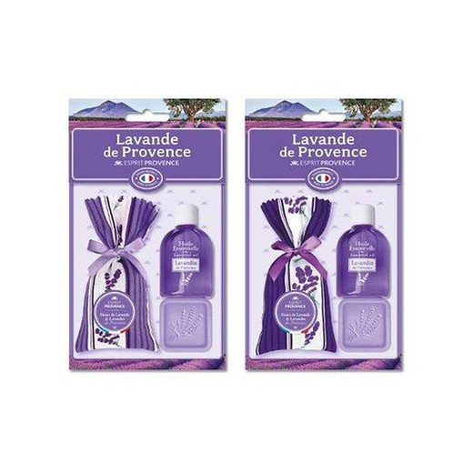 Set Regalo Jabón Lavanda Sachet Flores Aceite Esencial Lavanda Tipo C Esprit Provence