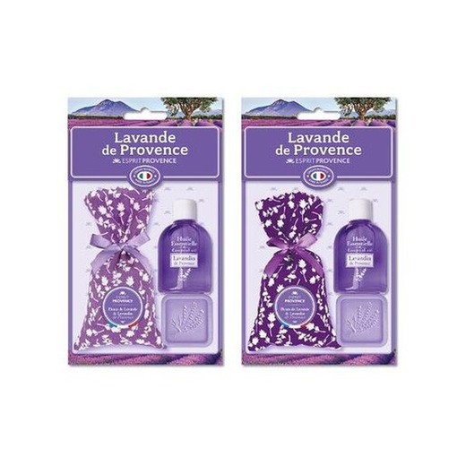 Set Regalo Jabón Lavanda Sachet Flores Aceite Esencial Lavanda Tipo D Esprit Provence