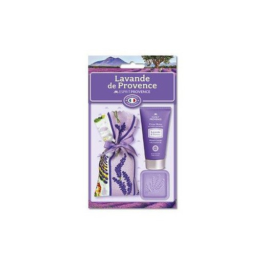 Set Regalo Jabón Lavanda Sachet Flores Lavanda y Crema Manos Esprit Provence