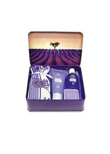 Set Regalo Lavanda Provenza Jabón Crema manos Sachet Lavanda Aceite Esencial Diseño Campo Lavanda y Arbol Esprit Provence