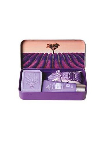 Set Regalo Lavanda Provenza Jabón Crema manos Sachet Lavanda Diseño Campo Lavanda y Arbol Esprit Provence