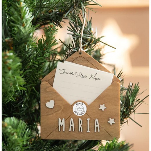 Sobre Madera Nombre Personalizable para Árbol de Navidad Color Madera Vintiun