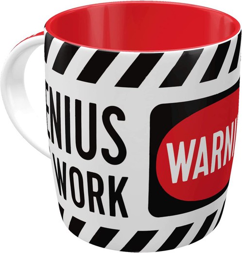 Taza Cuidado Genius at Work Retro Vintage