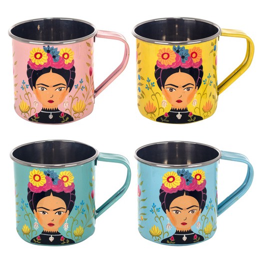 Taza Esmaltada Retro Frida