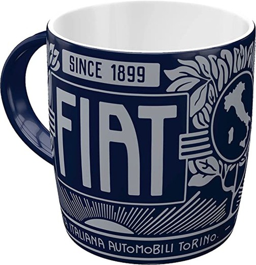 Taza Fiat Since 1899 Logo Blue Retro Vintage