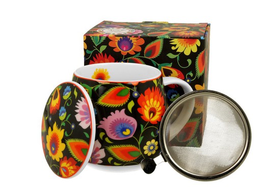 Taza Infusion Etnico Negro Porcelana para Té e Infusion